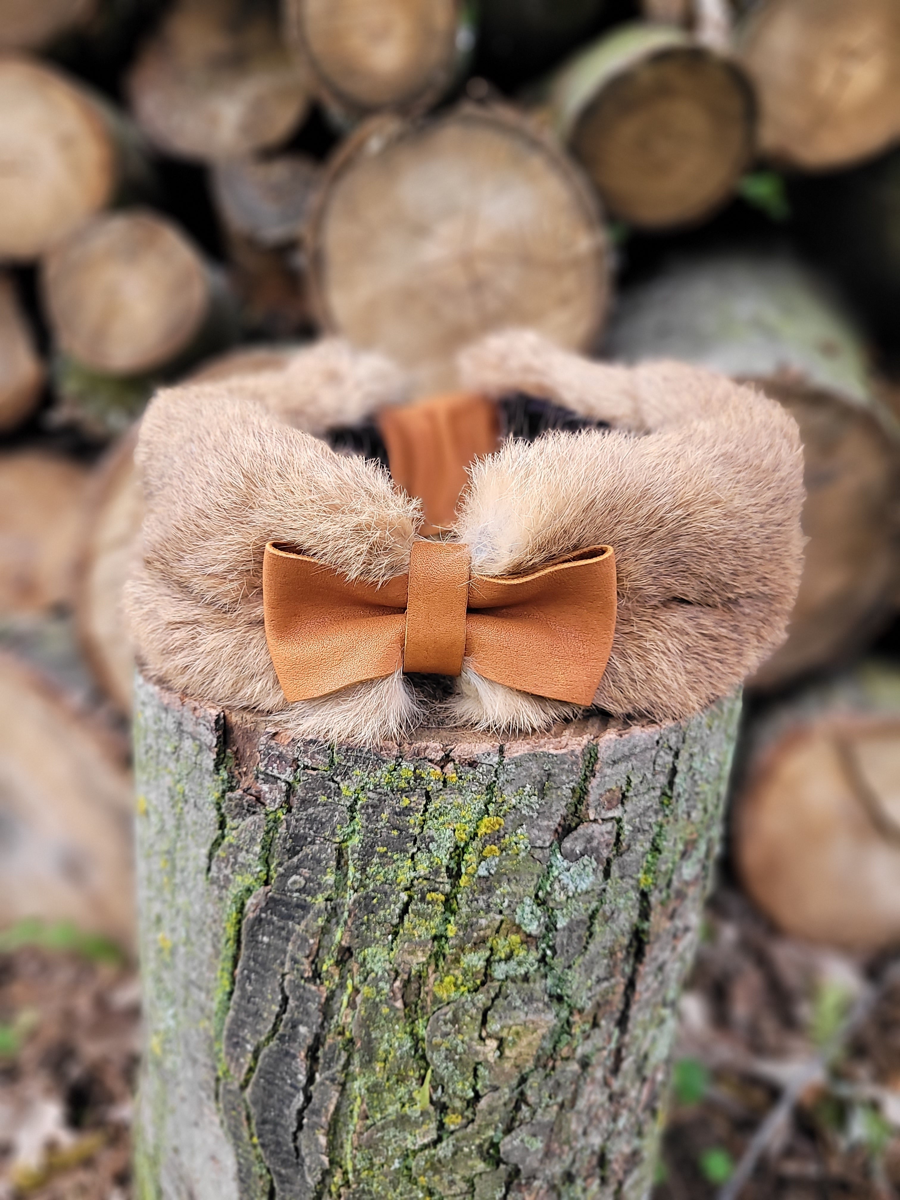 Bandeau en fourrure de lapin