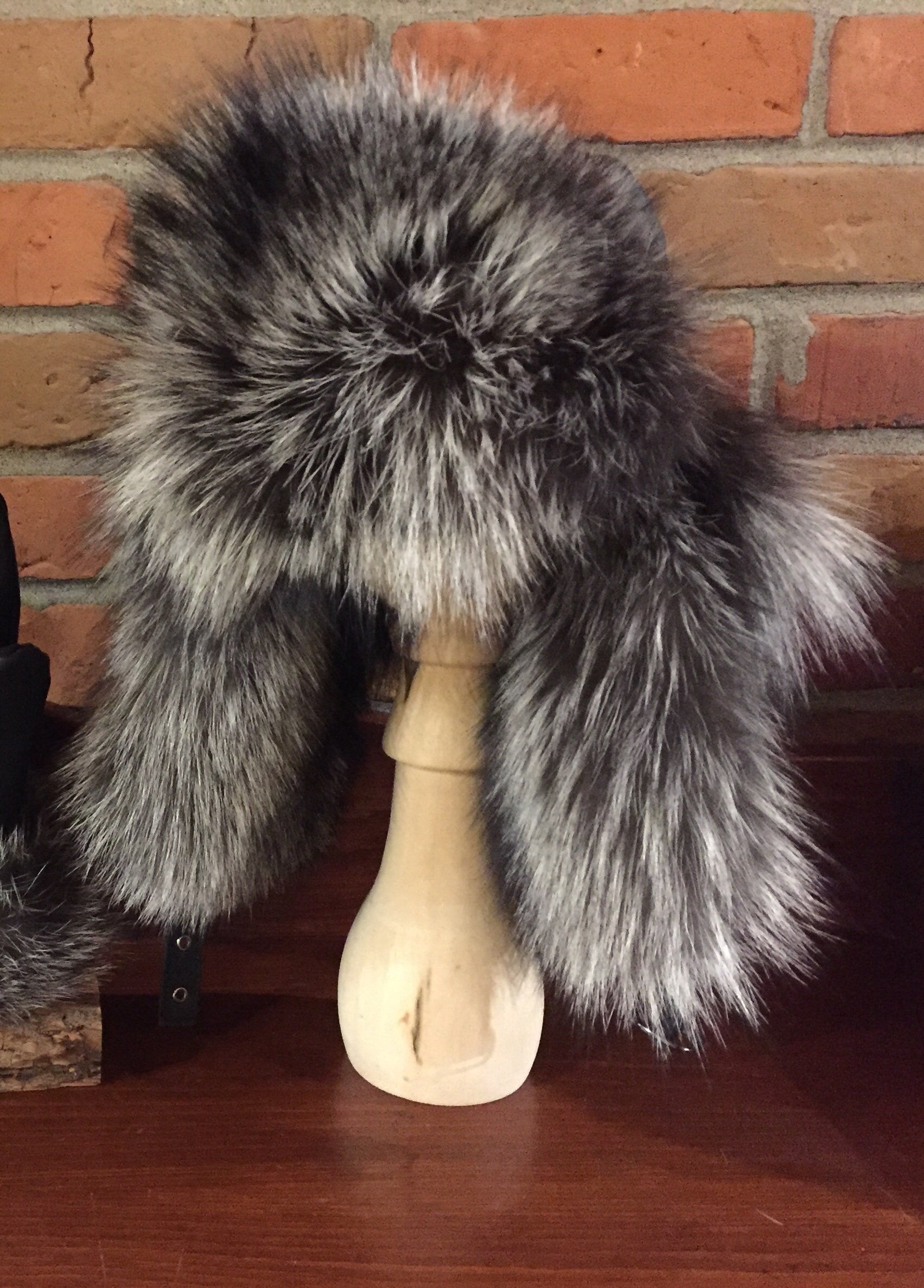 Silver fox fur hat